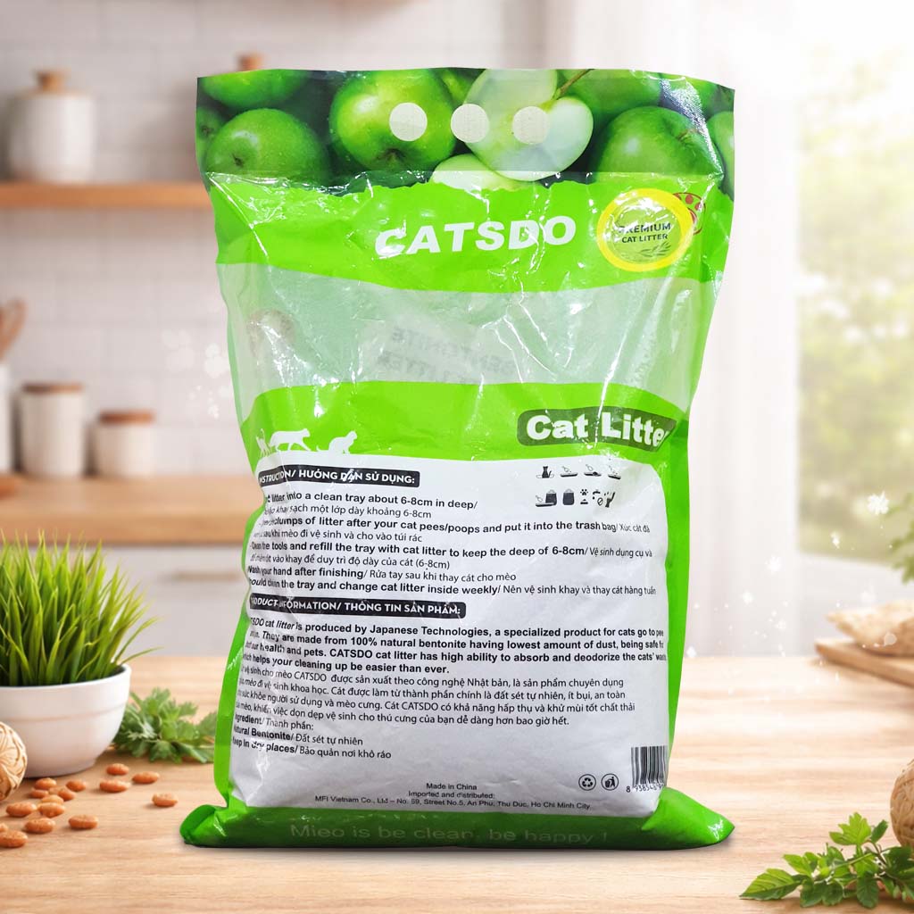 cat-ve-sinh-meo-catsdo-8-L-apple Cát vệ sinh cho mèo Catsdo 8L hương apple