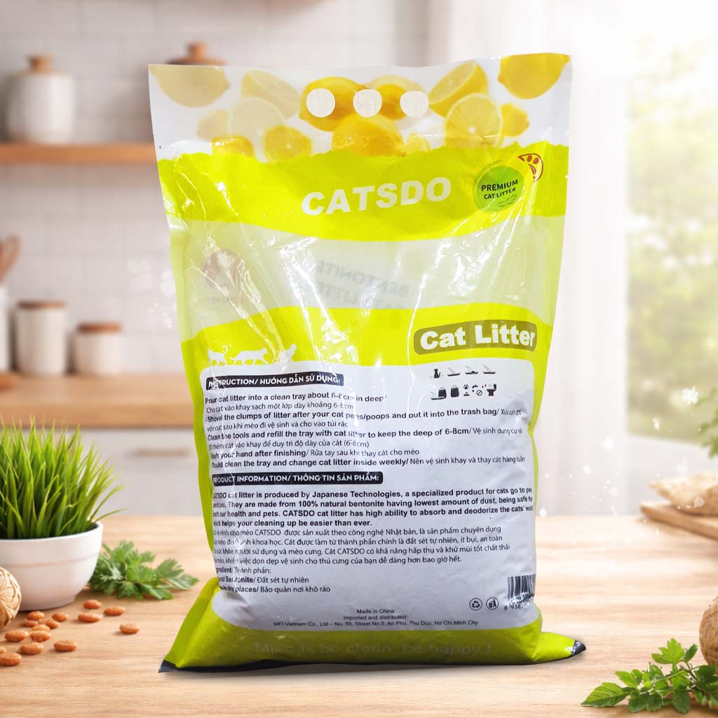 cat-ve-sinh-meo-catsdo-8-L-lemon cát vệ sinh mèo Catsdo 8L hương lemon