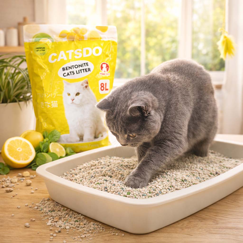 cat-ve-sinh-meo-catsdo-8-L-lemon cát vệ sinh mèo Catsdo 8L hương lemon