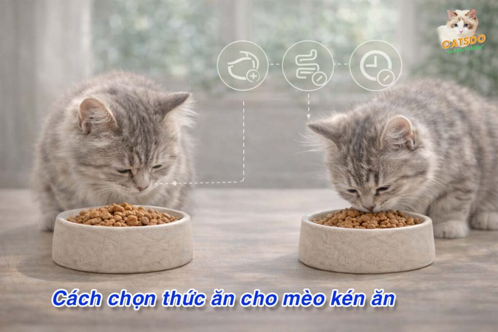 cách chọn thức ăn cho mèo kén ăn