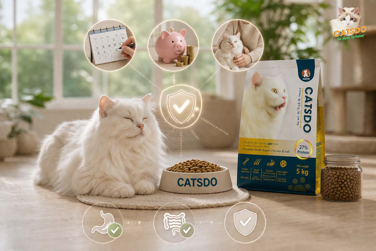 thức ăn mèo Catsdo ổn định lâu dài
