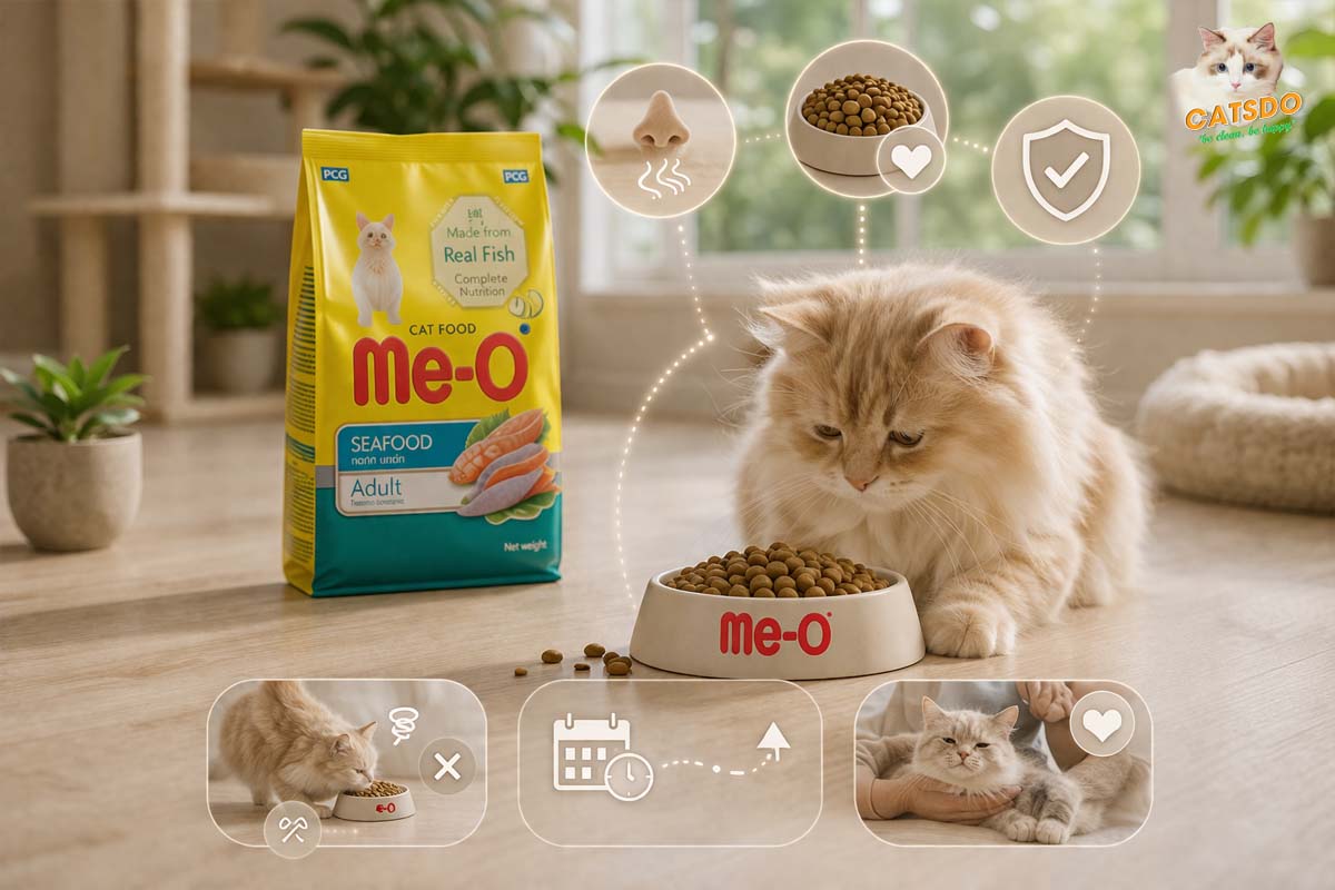 thức ăn Me-o cho mèo kèn ăn