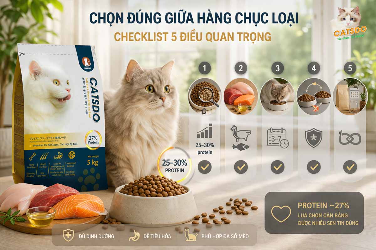 làm sao chọn đúng loại thức ăn mèo