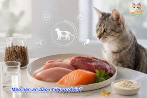 mèo nên ăn bao nhiêu protein