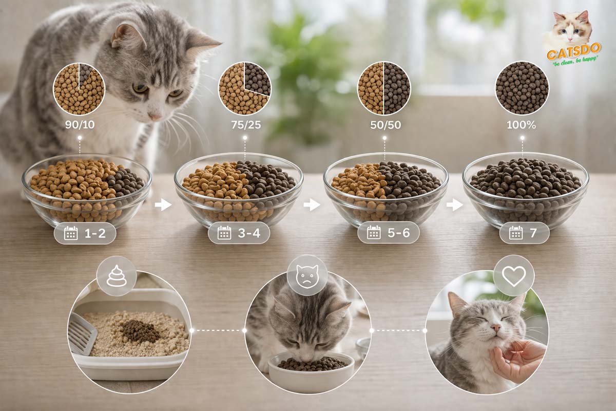 quy trình đổi thức ăn đúng chuẩn
