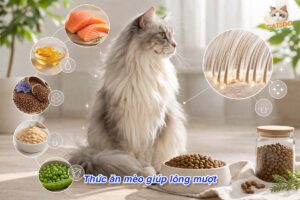 thức ăn giúp lông mèo mượt
