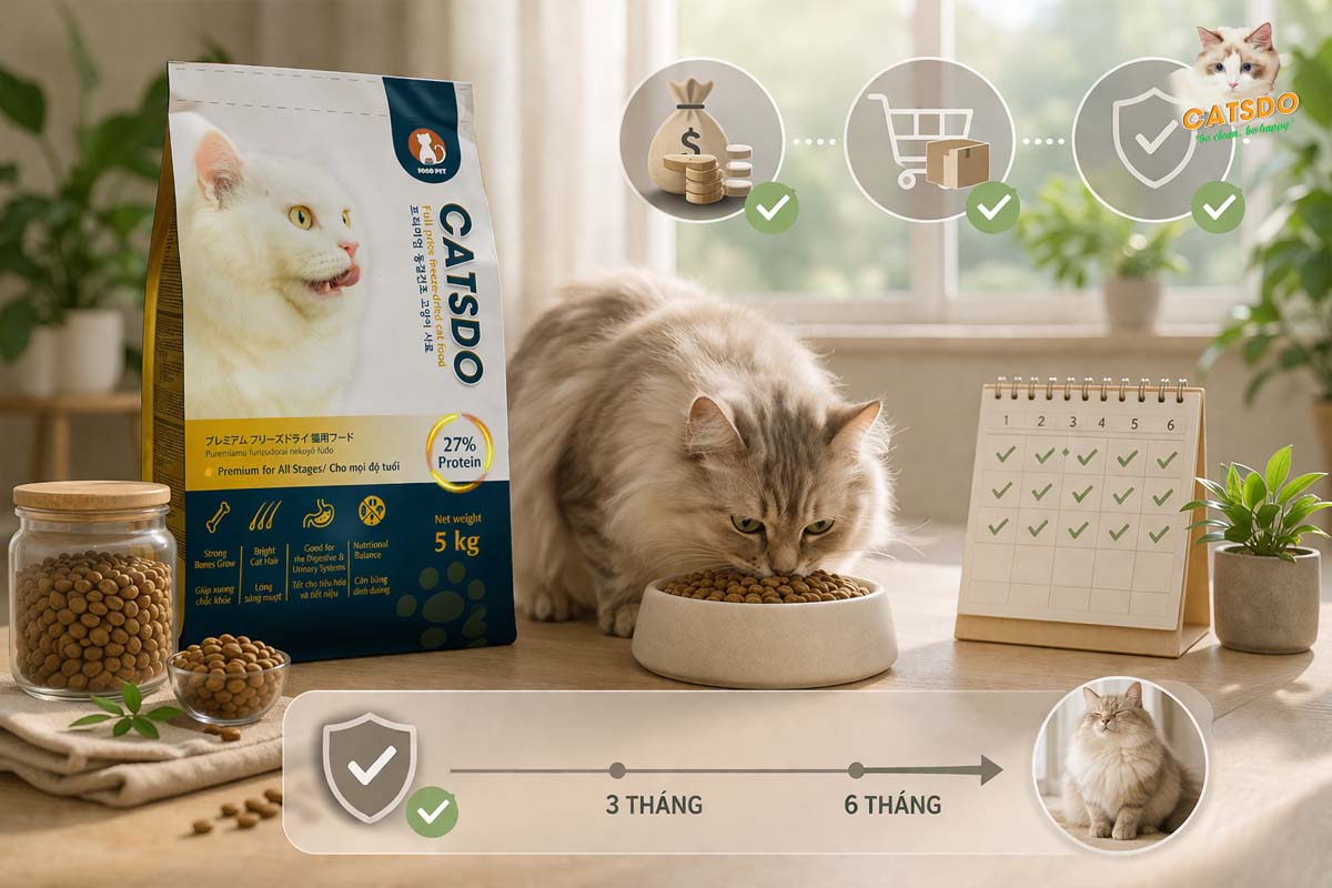 thức ăn mèo catsdo duy trì lâu dài