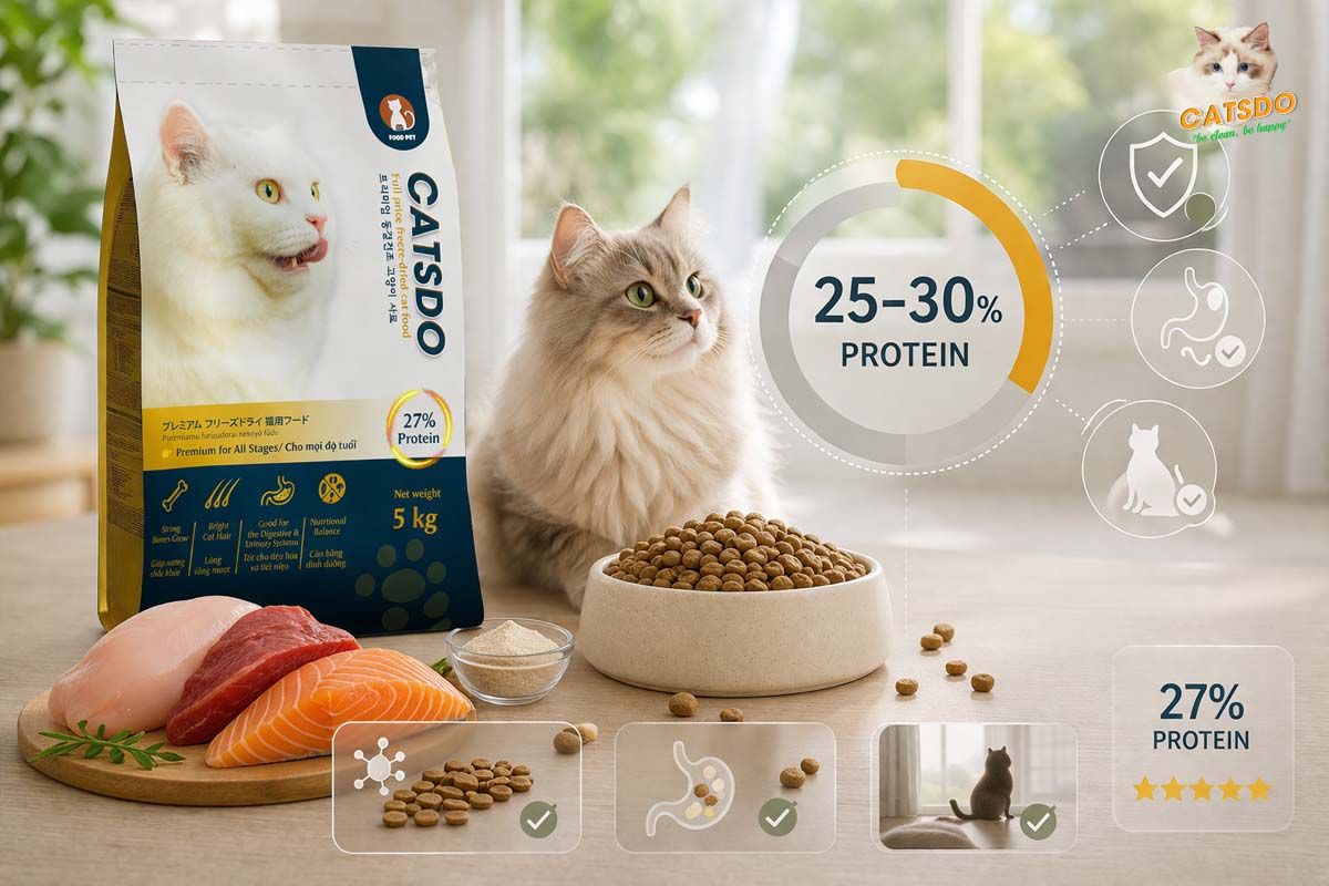 thức ăn mèo catsdo protein cân bằng