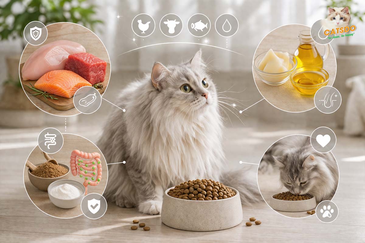 thức ăn nào giúp lông mèo láng muột